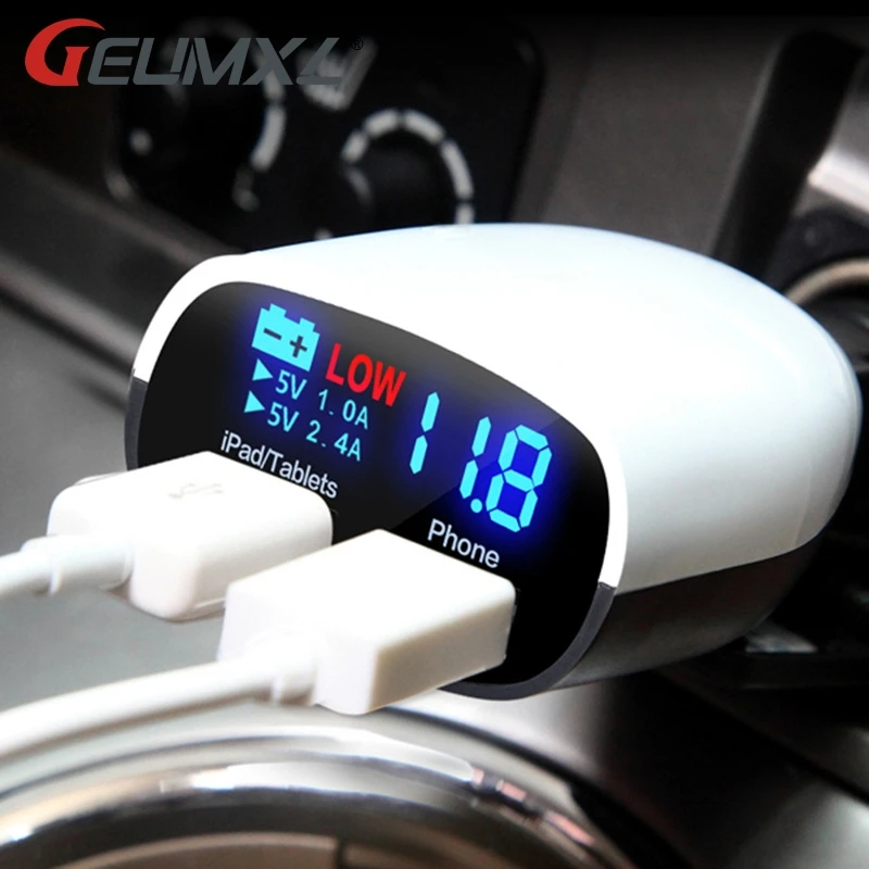 Geumxl أدى عرض سيارة شاحن محول 5 فولت/3.4a منافذ usb اتهام الجهد الحالي مراقب للقرص الهاتف المحمول شاحن Geumxl أدى عرض سيارة شاحن محول 5 فولت/3.4a منافذ usb اتهام الجهد الحالي مراقب للقرص الهاتف المحمول شاحن