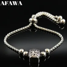 Модные часы из нержавеющей стали, браслет-цепочка для женщин, бусина серебряного цвета, Браслет-Шарм, ювелирные изделия, ацеро, неизбежный B18278