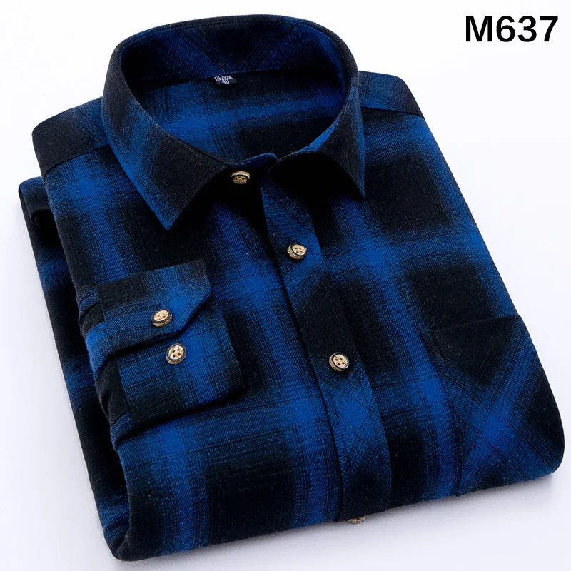 Luxury Plaid Shirt 2018 New Autumn Winter Flannel Checkered Shirt Men Shirts Long Sleeve Chemise Homme Cotton Male Check Shirts
