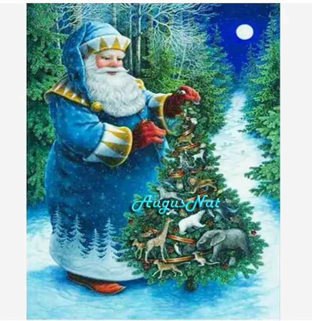 Us 168 52 Offchristmas Tree Diamond Painting Full Square Santa Claus Wall Art Decor Diamond Dotz Diy Diamond Drawing Sticker Needlework Craft In