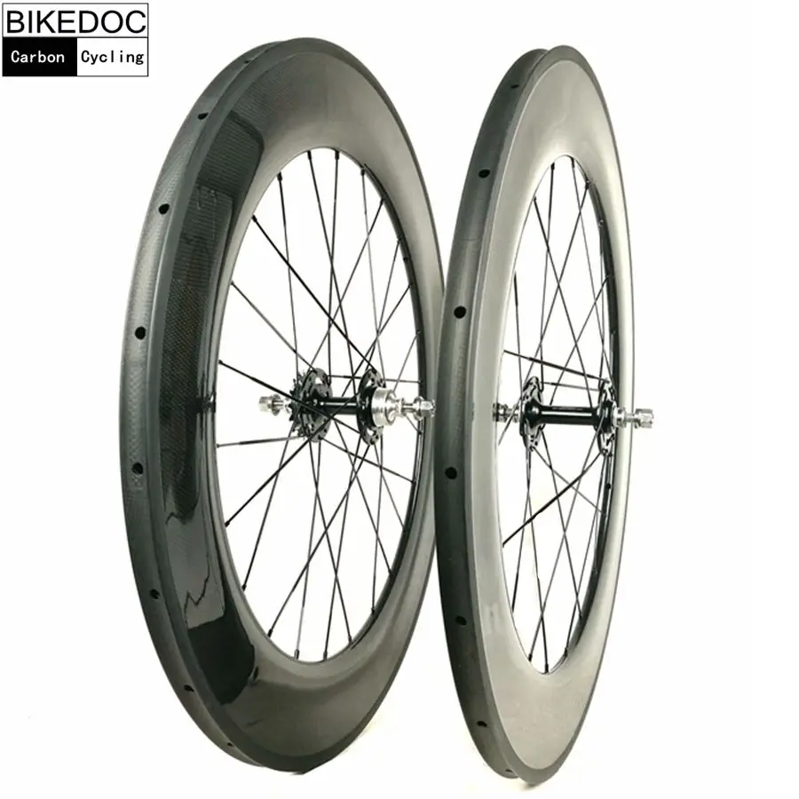 

BIKEDOC Carbon Wheels Fixed Gear 700C Llantas Fixie Tubular Clincher 700C Wheelset Bicycle Wheels