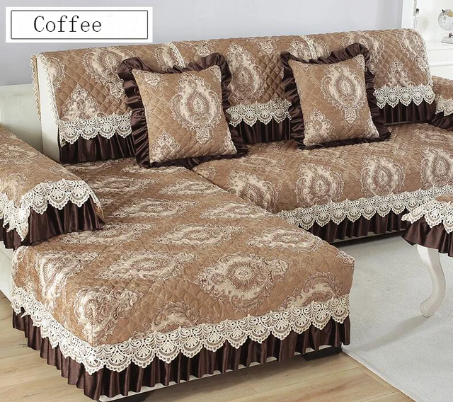Us 17 99 40 Off Fyjafon 1 Piece Sofa Cover Jacquard Chenille Towel Anti Slip Armrest Backrest Covers For Living Room 18cm Edge In