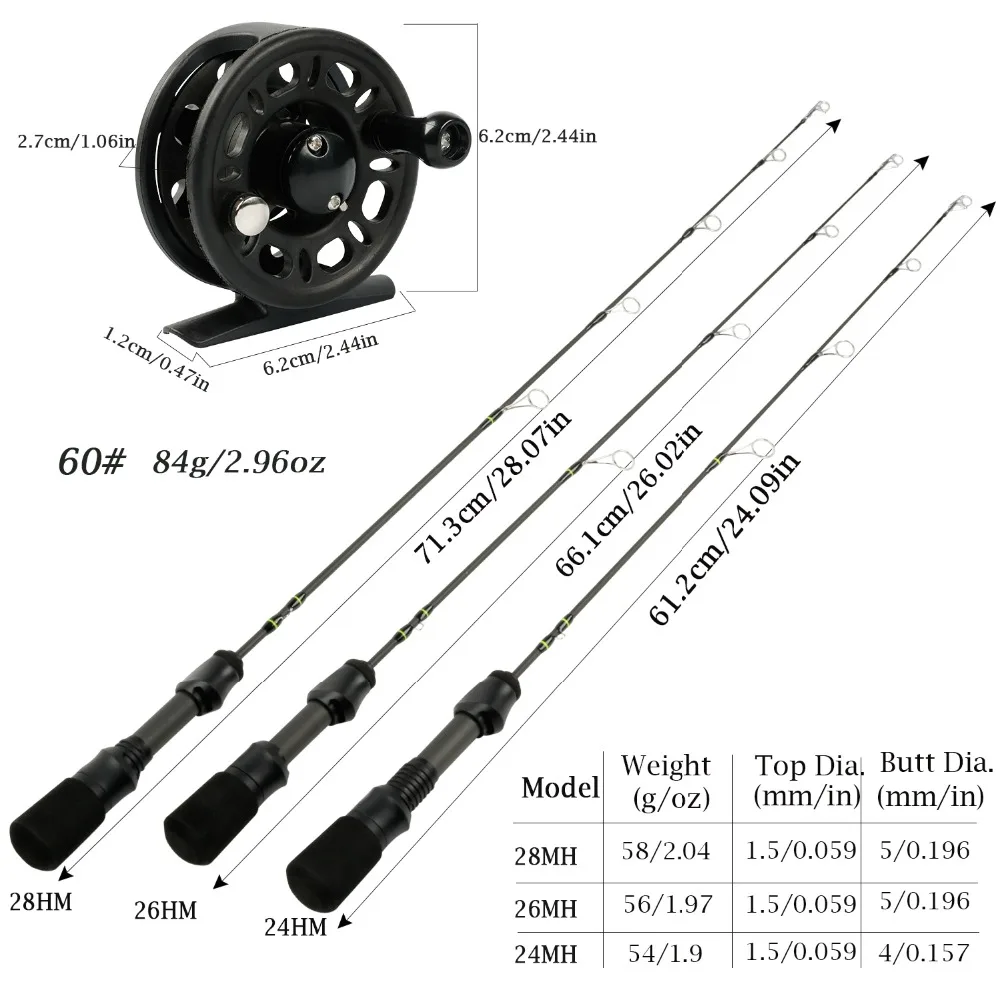 Sougayilang 24MH 26MH 28MH ледовая Удочка с высококачественной рыболовной катушкой, набор карбоновых рыболовных удочек, катушка, Комбинированные комплекты