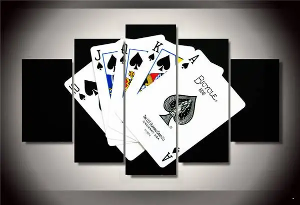 Home Decor Pictures Flush Poker Painting Wall Art Room Decor Print