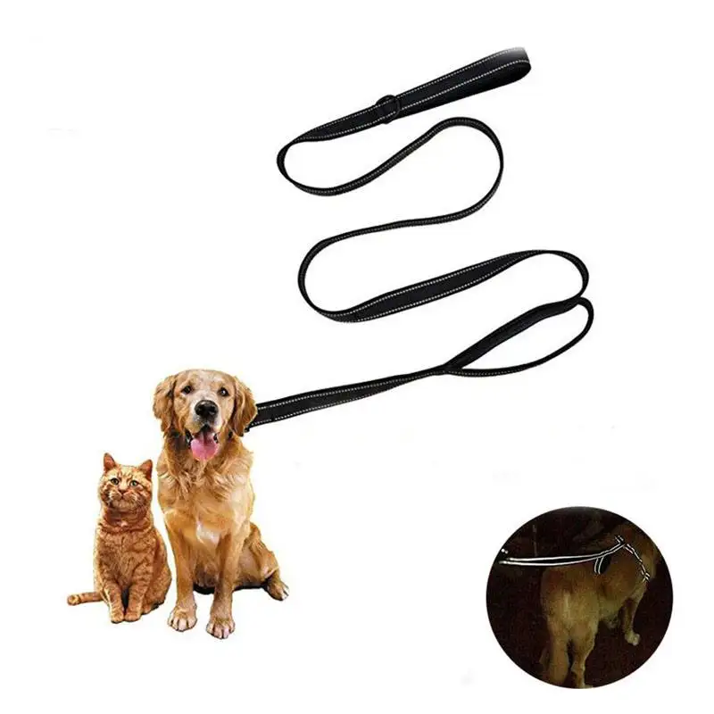 

Dog Leash 2 Handles Nylon Padded Double Handle Leash For More Control Safety Training Protect Dog Drop Shipping Walking Dogs