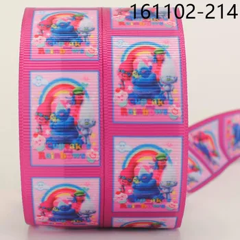 

NEW arrivals 50yards1/2"38mm cute trolls ribbon printed grosgrain ribbon DIY free shipping