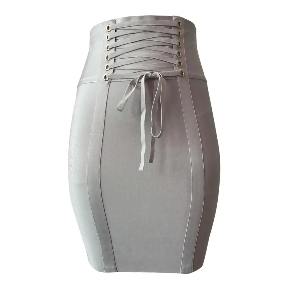 KAOUYOU, женские мини-юбки с высокой талией, облегающие бандажные юбки на шнуровке, женские сексуальные мини-юбки, короткие юбки, вечерние Клубные юбки W121