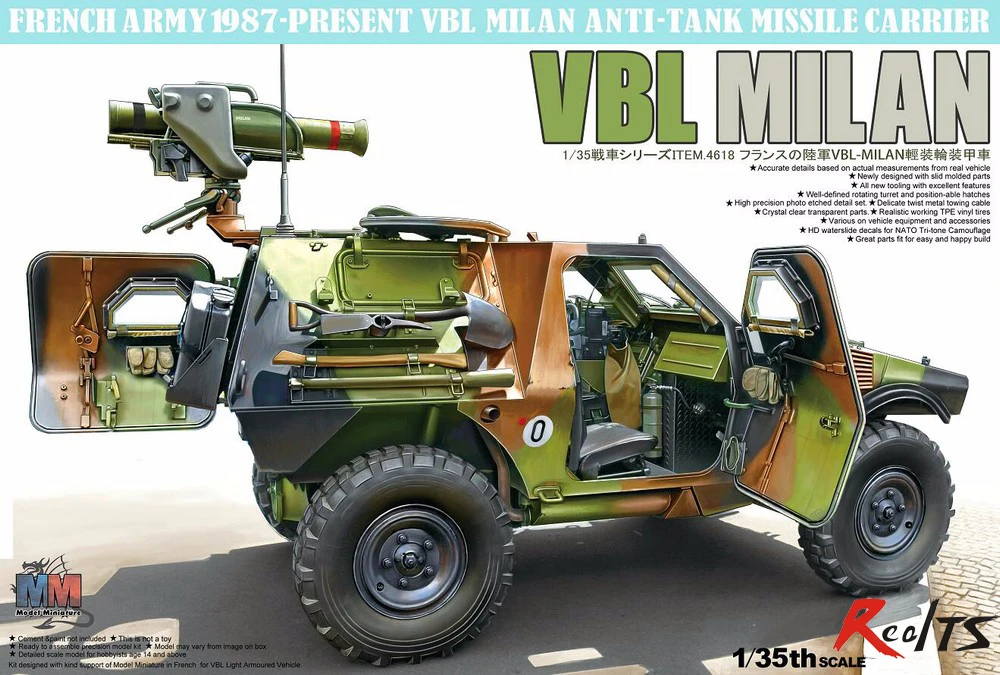 

Tiger Model #4618 1/35 French VBL Milan Anti-Tank Missile Launcher