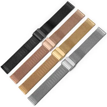 

12 14 16mm 18mm 20mm 22mm Noir Argent or Rose Or ultra-mince En Acier Inoxydable milan Maille Bracelet Bracelets Montre ban