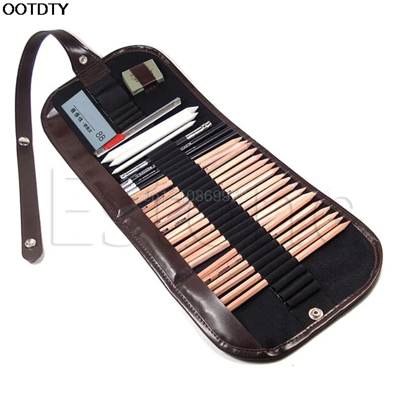 

18pcs/set Sketch Pencil Drawing Set Pencils Eraser Knife Extender Paper Pen With Bag