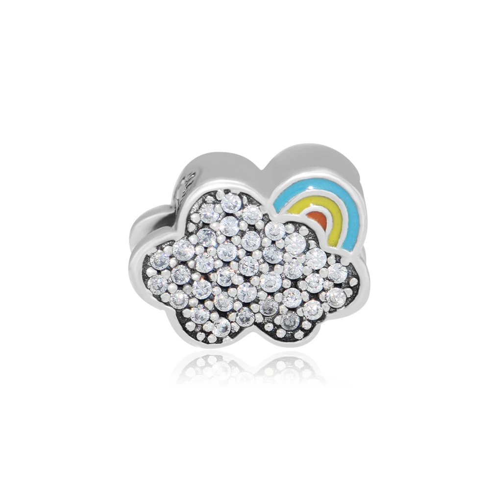 

CKK Fit Pandora Charms Bracelet Argent 925 Sterling Silver Cloud & Rainbow Charm Beads Original Silver Jewelry Pulseras