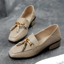 Г., мягкие кожаные туфли на плоской подошве, женские лоферы, Весенняя повседневная обувь из воловьей кожи женская обувь на плоской подошве