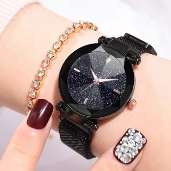 

Luxury Women Watches Magnetic Starry Sky Female Clock Quartz Wristwatch Fashion Ladies Rose Gold Wrist Watch Relogio Feminino