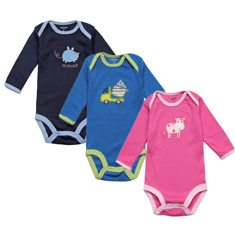 3Pcs Unisex Baby Rompers Spring Newborn Baby Clothes Long Sleeve Infant Baby Boy Jumpsuits Roupa Bebes Baby Girl Clothing Sets unisex newborn baby boy