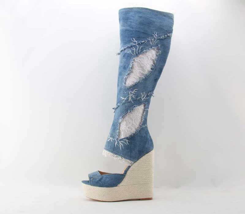 wedge heels with jeans