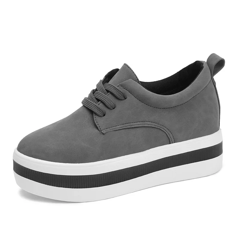 

2019 Flock High Heel Lady Casual black Women Sneakers Leisure Platform Shoes Breathable Height Increasing Shoes Zapatos De Mujer