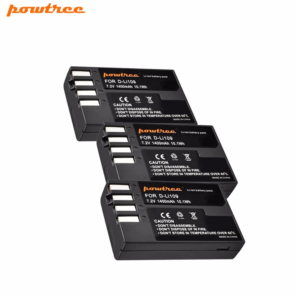 3Pack DLI109 D LI109 LI109 Battery For PENTAX K R K 2 KR K2 KR K30 K50