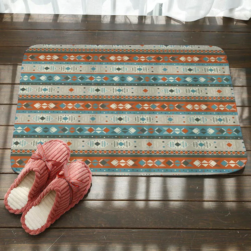 Этнический стиль геометрический абстрактный Рисунок в полоску Коврики для пола коврики для дома спальни Нескользящие коврики дверь в ванную коврики