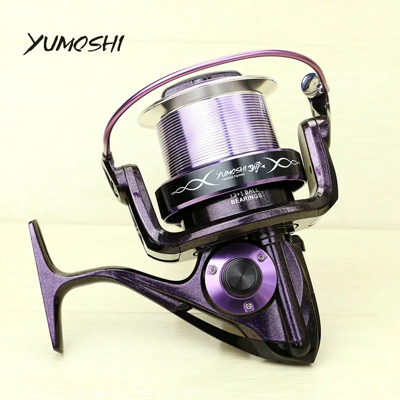 

YUMOSHI AF8000 Fishing Reel 14 Ball Bearings 13+1BB Color-Changing Paint Sea Boat Spinning 4.1:1 Gear Ratio Pesca