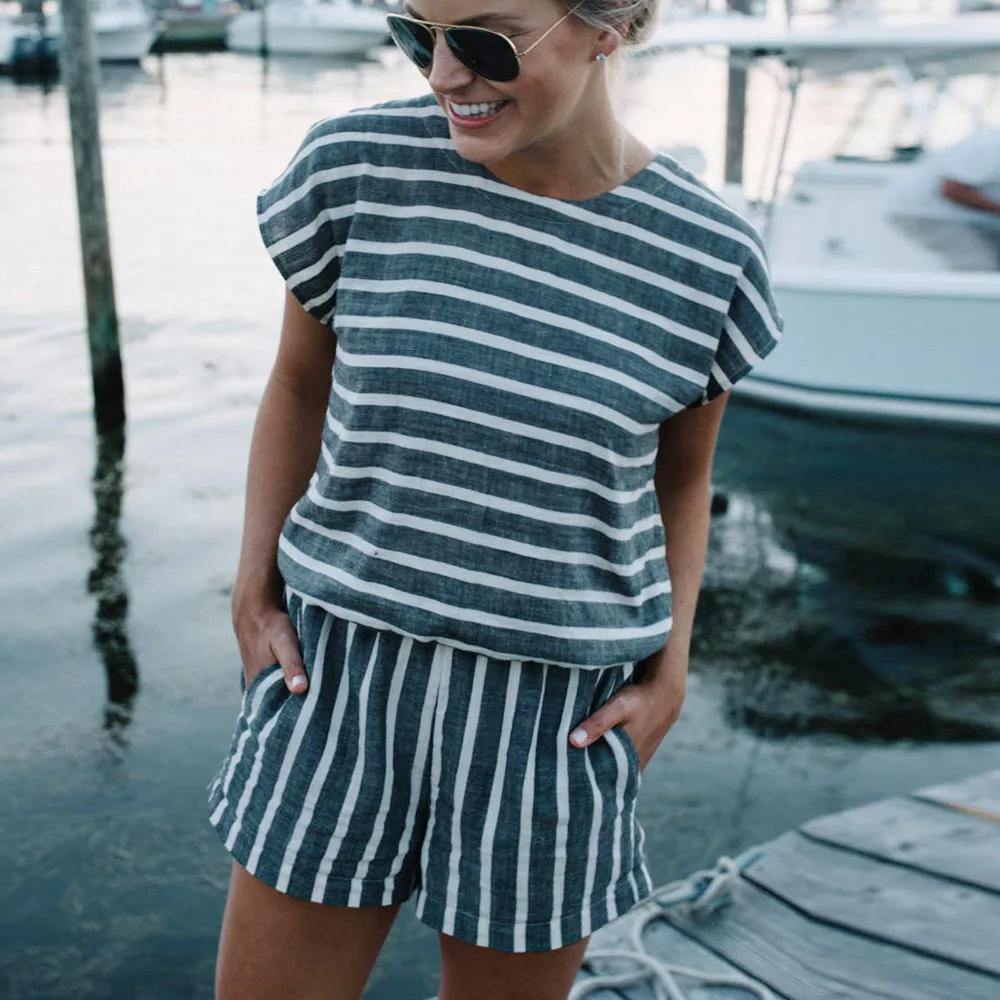 Womail ارتداءها المرأة الصيف أزياء قصيرة الأكمام عارية الذراعين Playsuit السيدات شورتات للبحر بذلة Playsuit 2019 دروبشيب M5