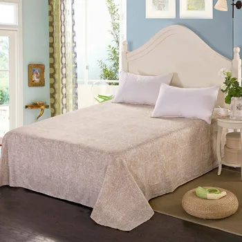 

Comwarm 100% Cotton 1PC Bed Sheet Stripe Dots Totem Printed Elegant Fitted Sheet King Twin Size Solid Color Family Flat SHeet