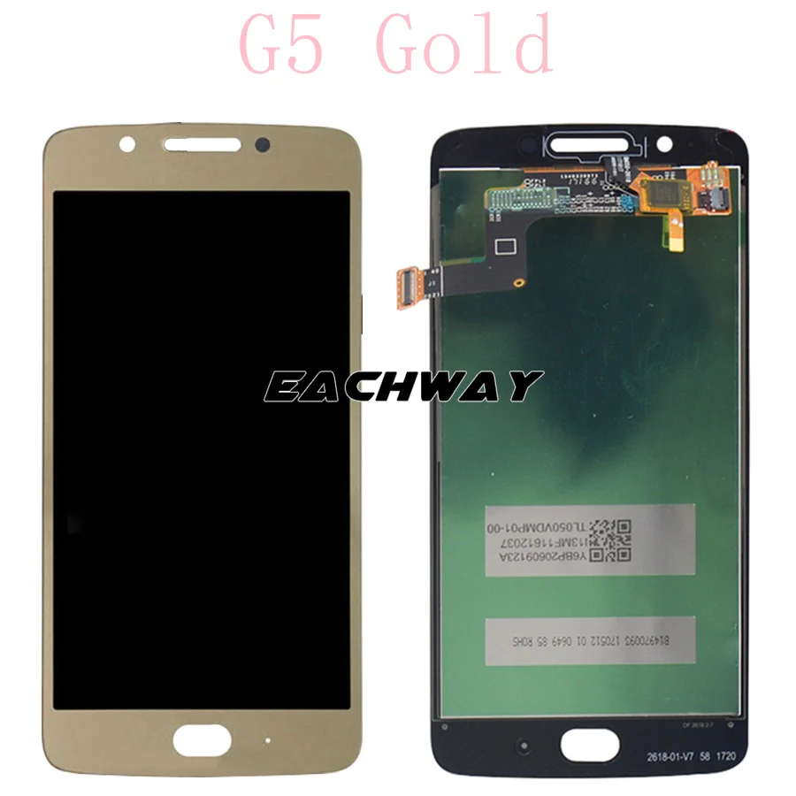 Gold G5 5," G5 Plus lcd для Motorola MOTO G5 дисплей G5 Plus lcd XT1685 сенсорный экран дигитайзер XT1670 lcd Замена G5 Plus lcd - Цвет: Gold G5