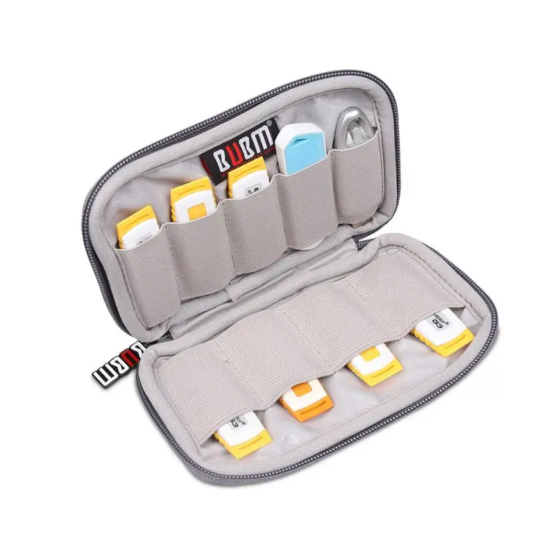 

New 9 Slots Hard Drive Earphone Cables Usb Flash Drives Storage Travel Case Digital Cable Organizer Bag Case 7 Colors