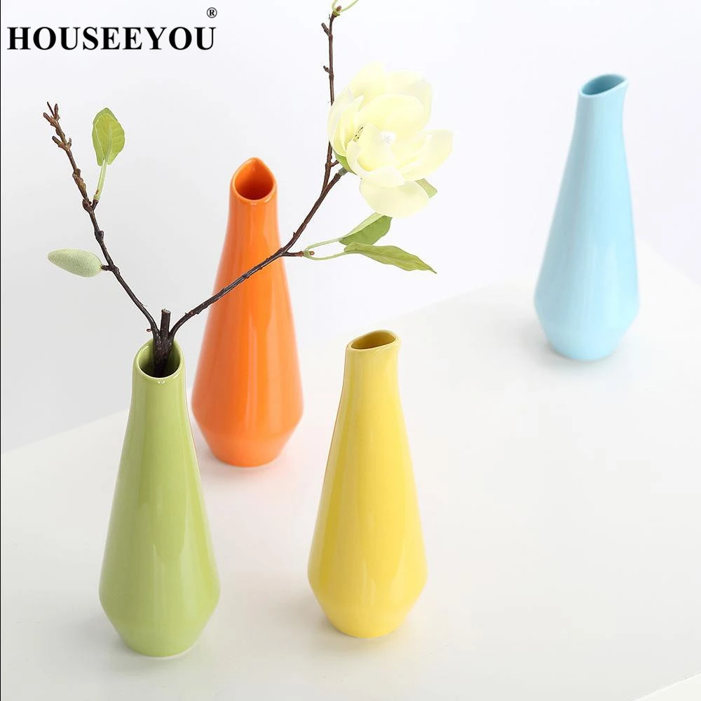 

Fashion Colorful Vase Flower Pot Porcelain Room Decor Jardiniere Dining Table Furnishings Flower Plant Stand Vase Flowerpot