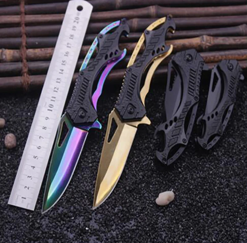 Мини Открытый Складной нож черный титановый тактический карманный нож спасательный нож для выживания алюминиевая ручка инструменты для кемпинга и охоты