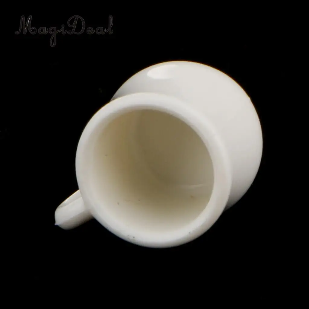 MagiDeal 4Pcs/Lot 1/12 Scale Dolls House Miniature White Cafe Tea Drink Cups Mugs for Coffee Shop Teahouse Restaurant Kitchen