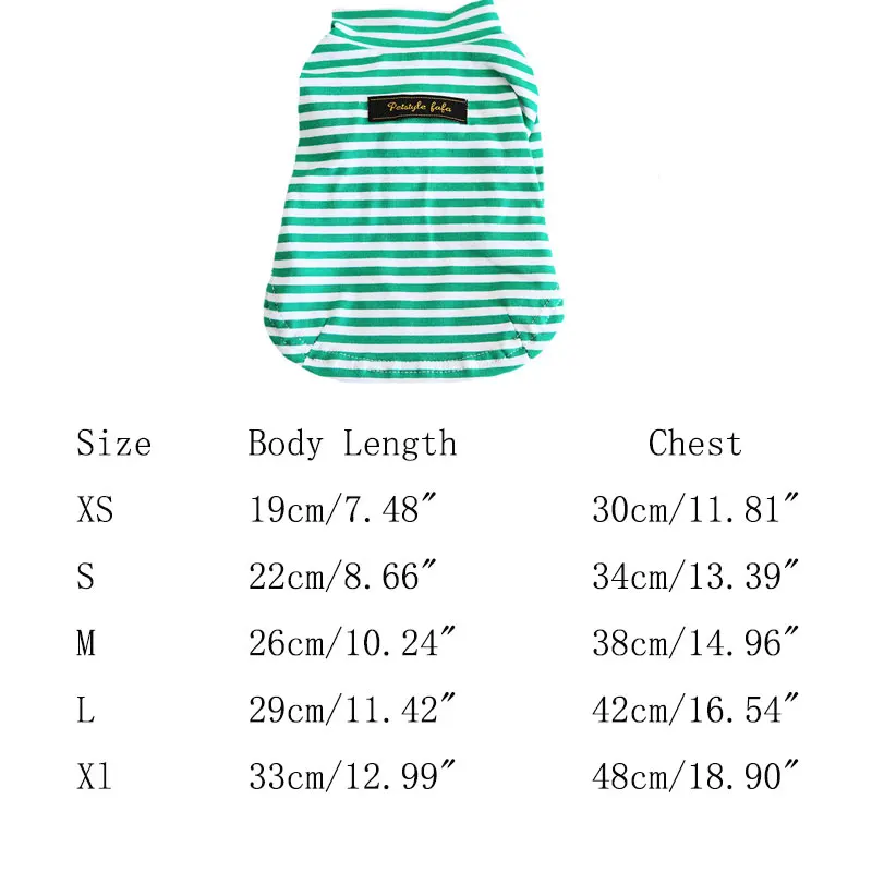 Light green vest Жилетка в полоску для собак, комбинезон для собак, футболка для собак, весенне-летняя одежда для щенков, кошек, Тедди, четыре ноги, одежда XS M L XL DOGGYZSTYLE - Цвет: Light green vest