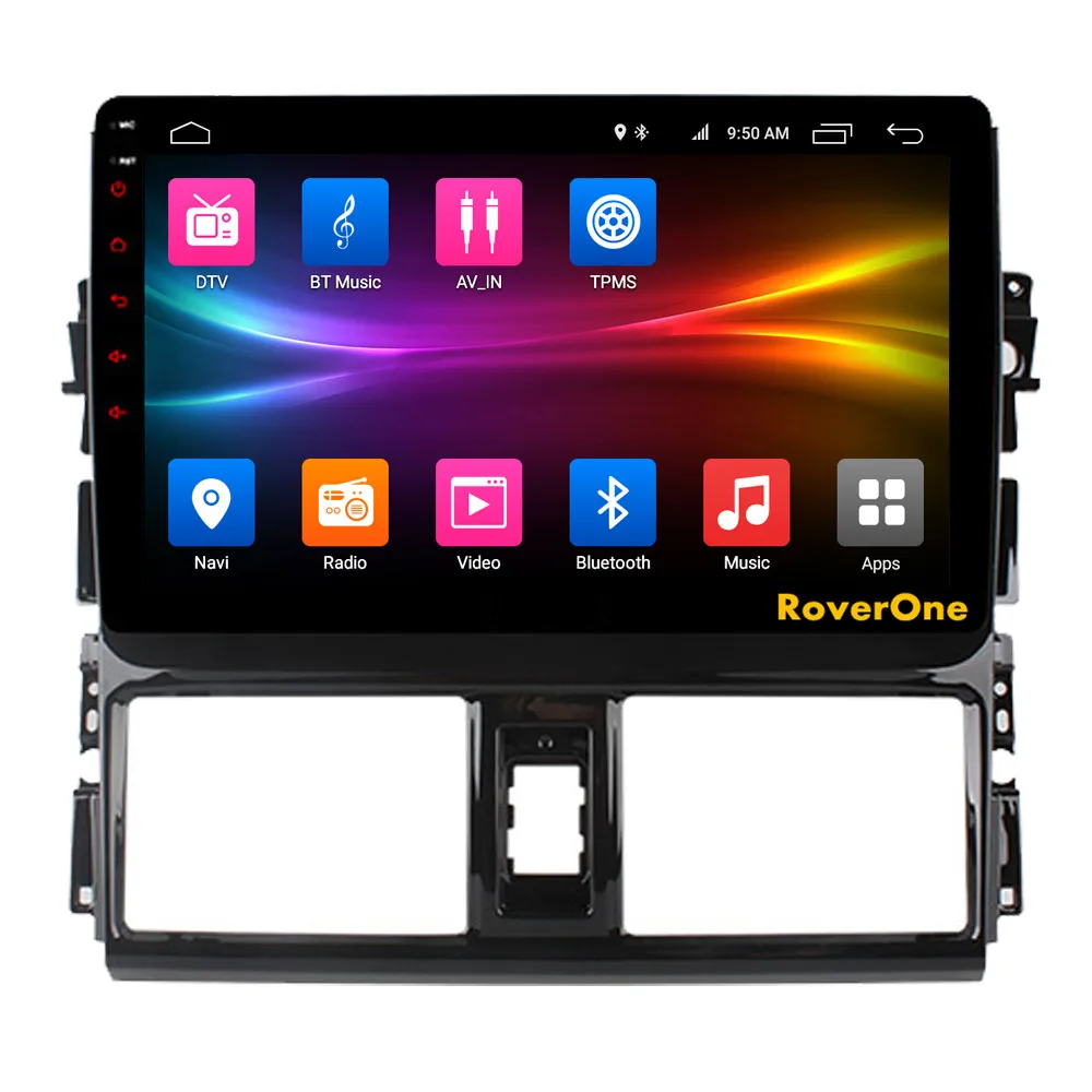 Clearance RoverOne Android 9.0 Octa Core Car Radio GPS For Toyota Vios Yaris L 2013 - 2015 Touchscreen Multimedia Player Stereo Head Unit 6