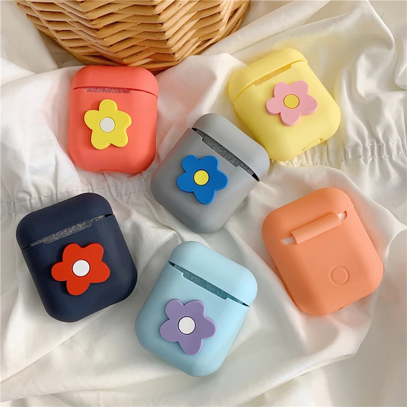 Для AirPods чехол мультфильм милый смешной цветок беспроводной Bluetooth наушники Мягкий силиконовый чехол для Airpods 2 Чехлы Funda