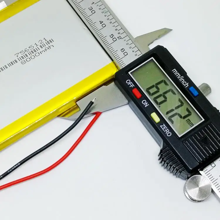 3.7 فولت بطارية ليثيوم بوليمر 7565121 يوم كتاب 7566121 شحن كنز المدمج في PCB PC امدادات الطاقة