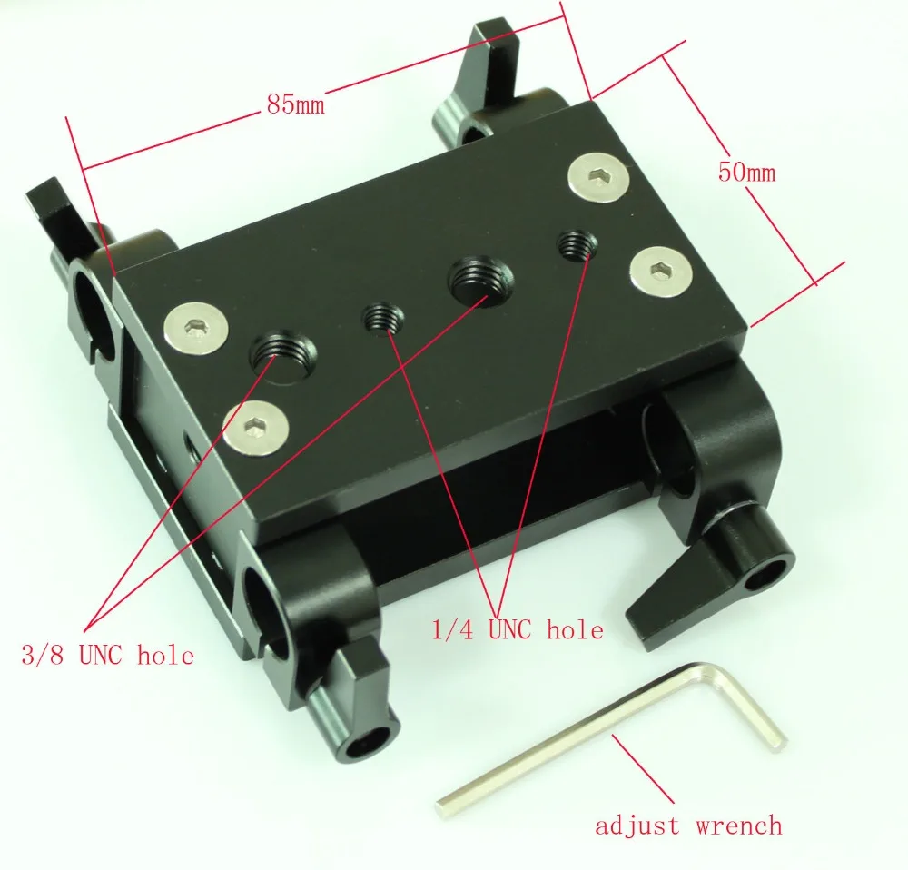 New railblocks w/ Tripod Mounting Plate for camera rail follow focus system tripod, 1/4 and 3/8 screw hole adapter