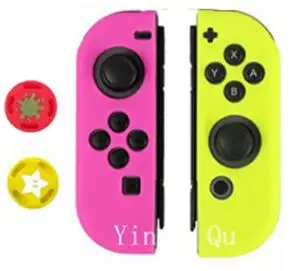 Силиконовый чехол и ручки для nyd Switch JOY-CON защитные аксессуары - Цвет: PI YE