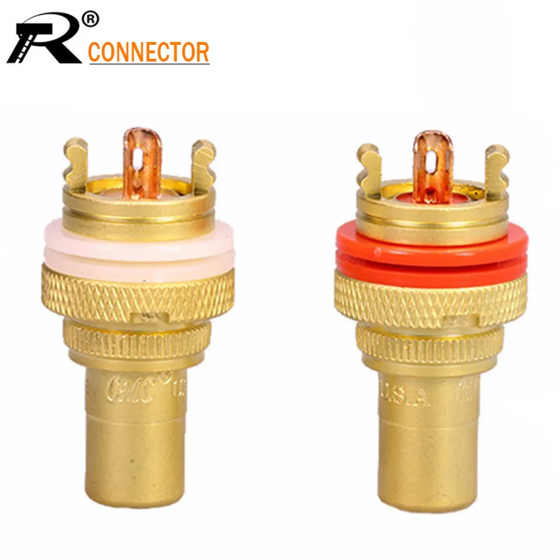 112pcs/lot RCA Female Jack Socket Screw Mount Bulkhead Terminal Gold Plated Speaker RCA Chassis AV Phono Cable Wire Connector