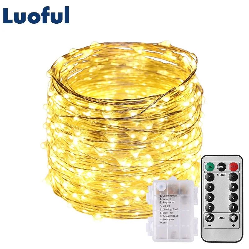 

Luoful 10M 100 LED Garland Wedding Fairy String Lights Holiday Christmas New Year Valentie's Day Outdoor Garden Decoration Light