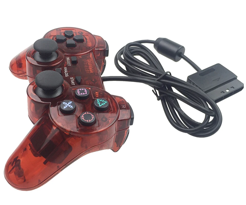 Проводной геймпад для PS2 контроллер проводной PS2 геймпад прозрачный джойстик PS2 контроллер для PlayStation 2 сменный джойстик