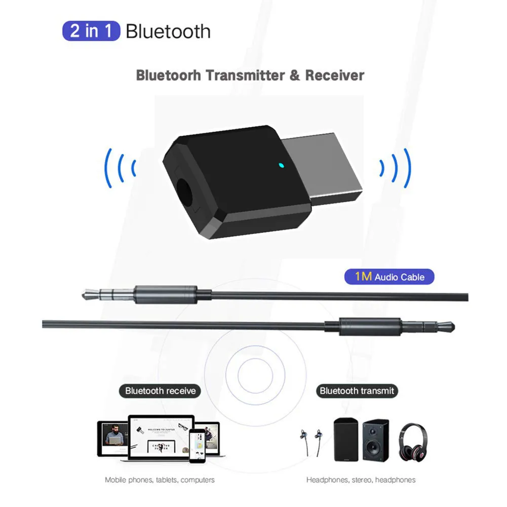 USB 5,0 передатчик Bluetooth приемник 2 в 1 Мини беспроводной AUX аудио адаптер для ТВ PC bluetooth-динамика наушников автомобиля