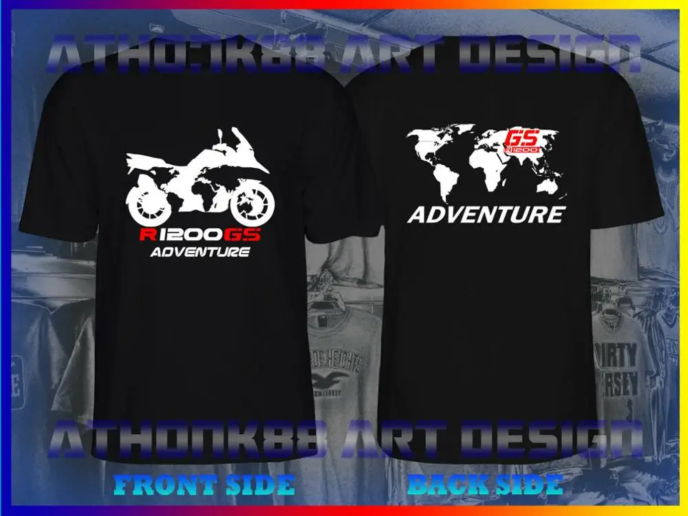 R 1200 GS ADVENTURE футболка немецкий мотоцикл моторрад один мир один GS с двойной стороны