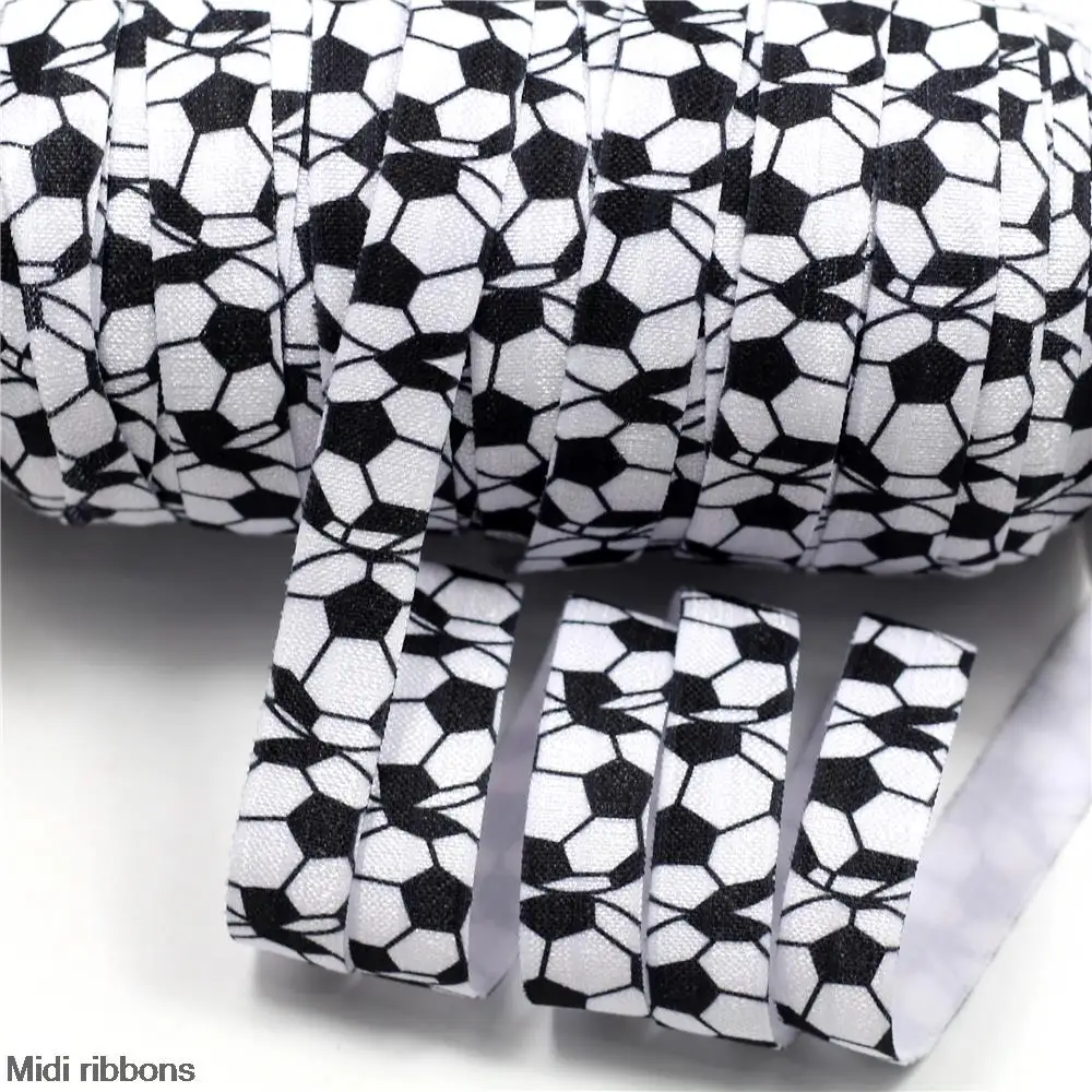 

50 yards 5/8" 16mm football printed elastic ribbon HT01-PG022-03015