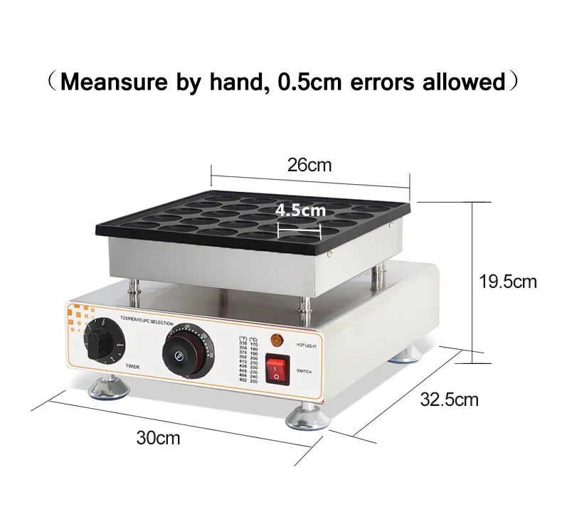 Mars электрический 220V 110V 25pcs poffertjes выпечки кастрюля тарелка Poffertjes плита маленький слоеный вафельница
