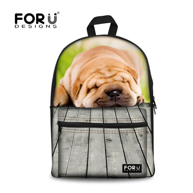 Buy Brand 2016 Women Girls Backpack Cute Animal Puppy Dog Printing Children