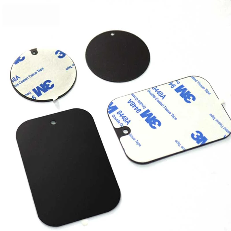Mount Metal Plates Replacement Kits with 3M Adhensive for magnetic Car Mount Phone Holder 4 Pack 2 Rectangle 2 Round