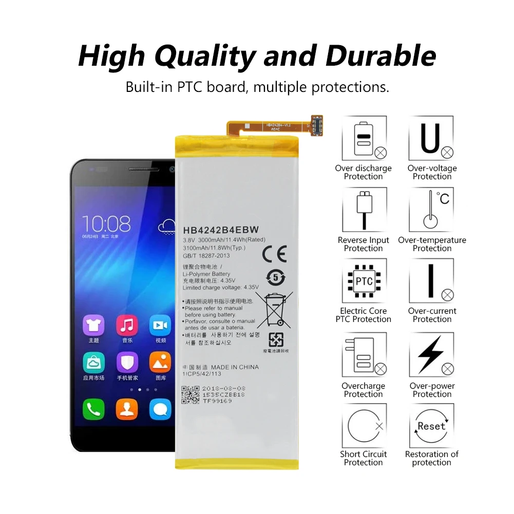 Литий Батарея HB4242B4EBW для huawei для НУА Вэй слава 6 H60-L11 L04 L02 Honor 4X+ инструменты H60-L02 H60-L11 H60-L04 Honor 4X Che2-L11