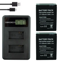 2x 1600mAh AHDBT-301 battery AHDBT 301 battery Rechargeable batteries + LCD Dual USB Charger for GoPro HERO3 3+ Action camera 2x 1600mAh AHDBT-301 battery AHDBT 301 battery Rechargeable batteries + LCD Dual USB Charger for GoPro HERO3 3+ Action camera