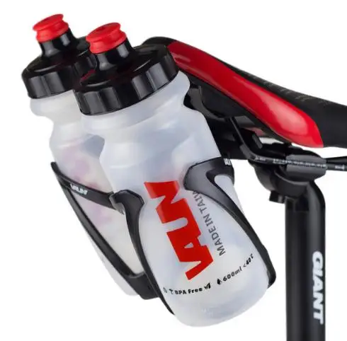 VAUN VB2 Триатлон велосипедный флягодержатель система Триатлон сзади двойной сплав черный чайник держатель для велосипеда - Цвет: Product as shown