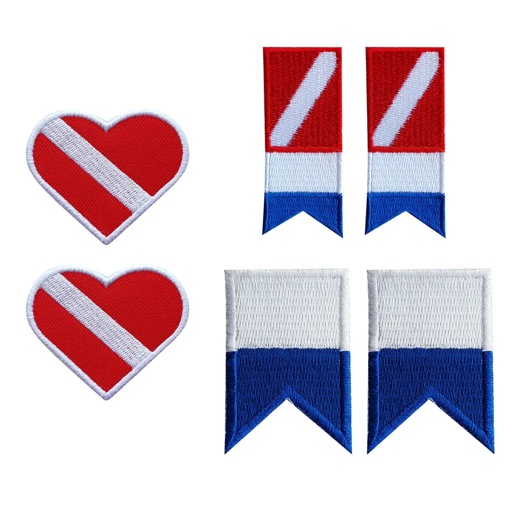 3 Pairs Alpha Flag Diver Down Flag Patch Badge Scuba Diving Embroidered Decorative Patches for Scuba Divers, Not Come Off