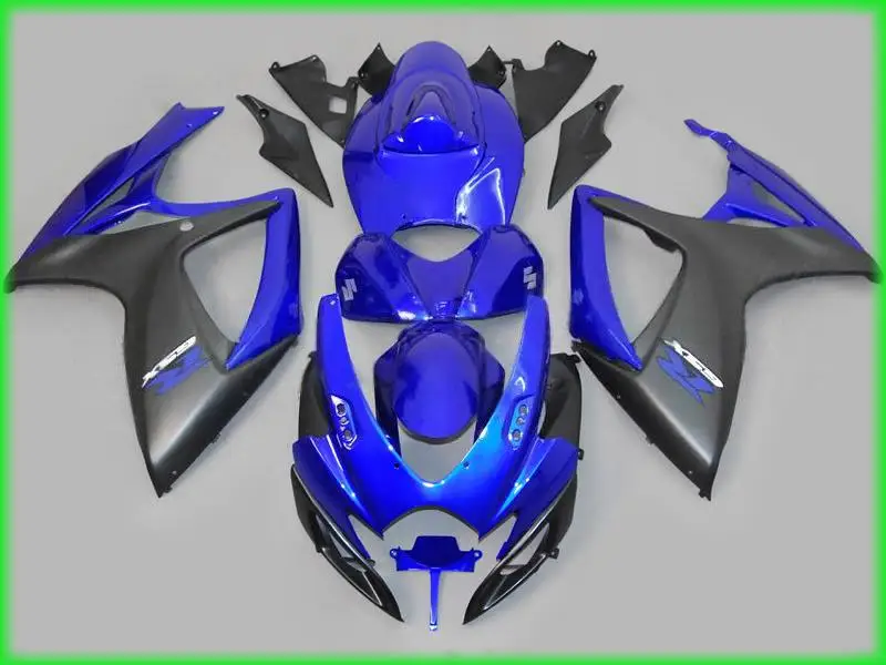 

Injection molded plastic fairngs for suzuki gsxr 600 750 2006 2007 blue black bodywork fairing kit gsxr750 06 07 nv161